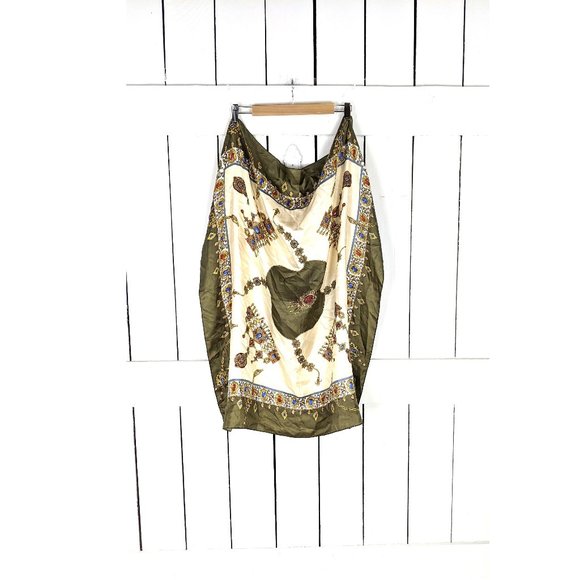 Vintage oversized baroque neck tie square head scarf - Picture 1 of 5